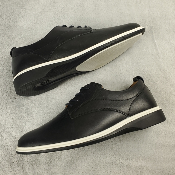 Amberjack The Original Oxford Leather Shoes Mens 7 Onyx Black Casual Dress - Picture 3 of 14